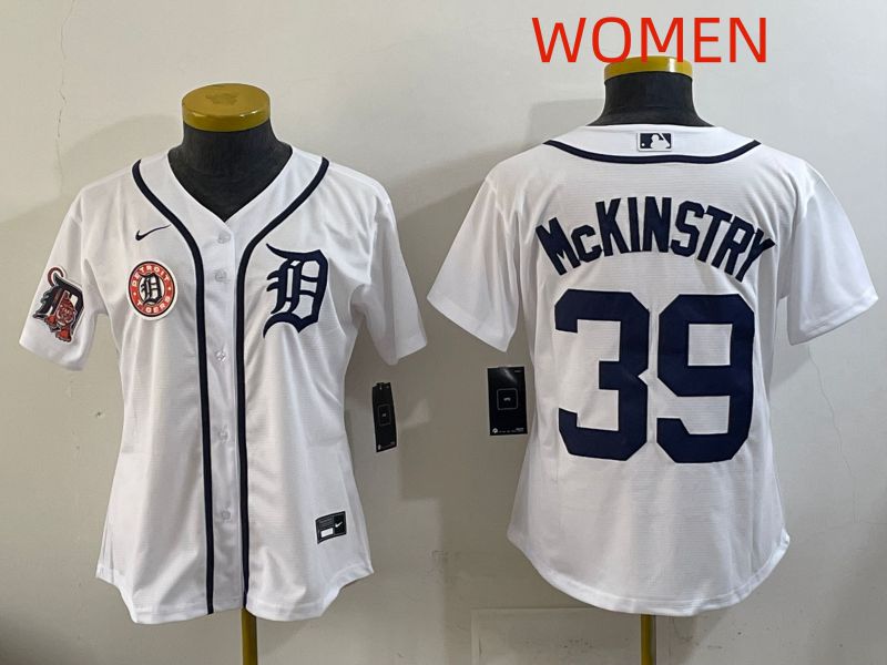 Women Detroit Tigers #39 Mckinstry White Game Nike MLB Jersey style 0010